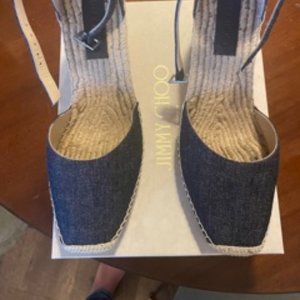 Jimmy Choo Denim Wedge Espadrilles